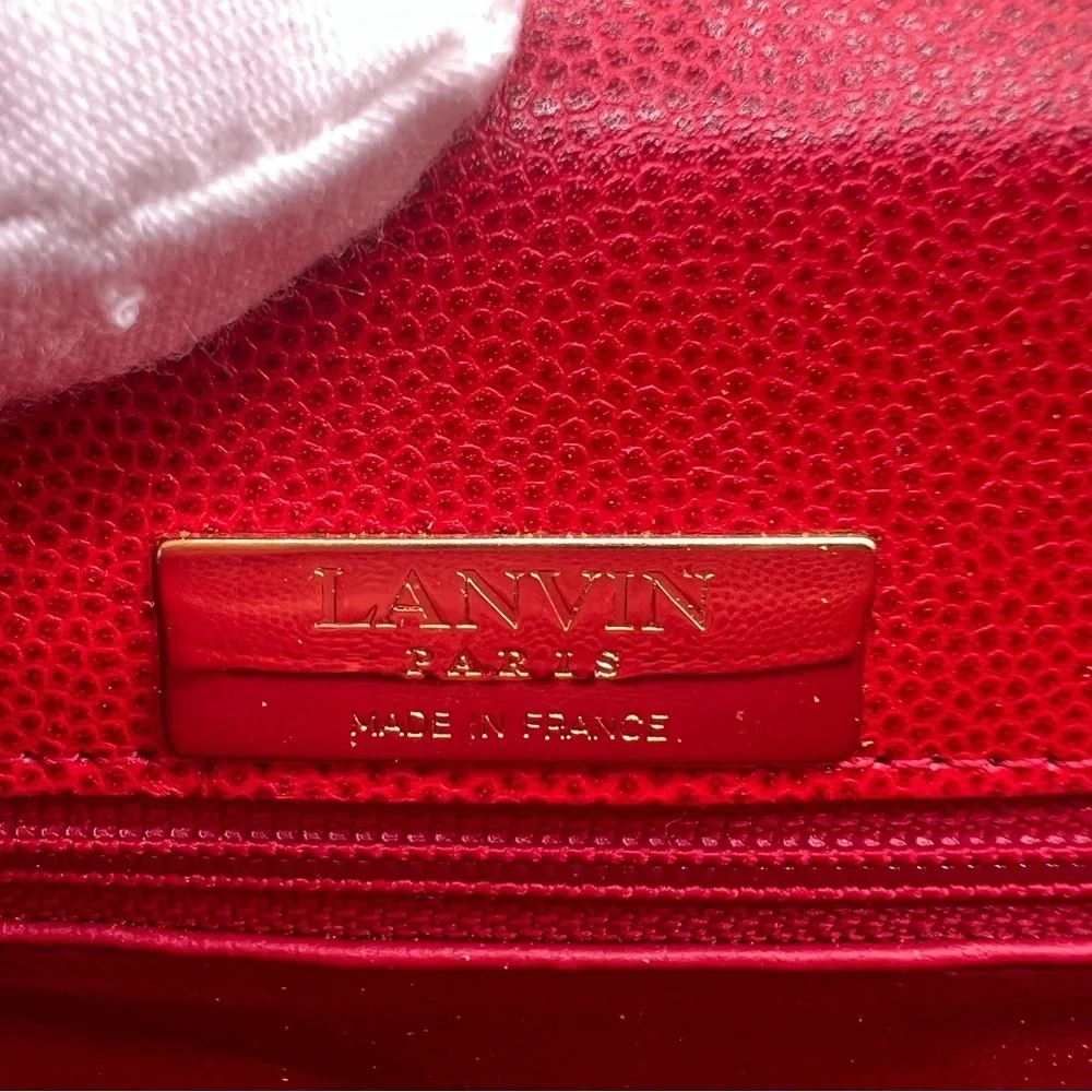 LANVIN Red Leather Two-Way Bag - EUC - Picture 8 of 15